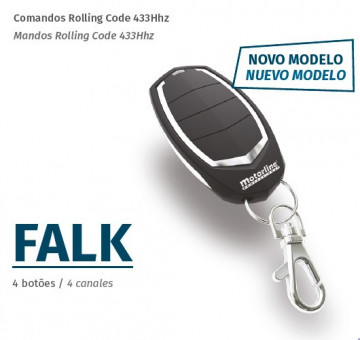 Comando 4 Canais Preto 433Mhz Motorline Falk