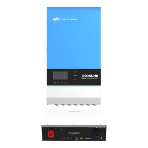 Conjunto Inversor + bateria - Potencia 5000W - 2 Entradas MPPT - Inversor, carregador e regulador - Bateria 5120Wh - Módulo de comunicação Wi-Fi