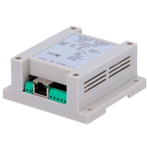 Datenerfassungs- und Steuermodul – 2 digitale Eingänge / 2 Relaisausgänge (NA/NC) – Protokolle: Modbus/TCP, TCP/IP, UDP, HTTP,... – Integrierter Webserver – 1 10/100 Base-TX-Ethernet-Port, 1 WLAN-Port – Netzteil nicht im Lieferumfang enthalten (12 VDC/1 A)