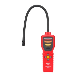 Detetor de fugas de refrigerante - Sensor substituível de alta sensibilidade - Alarme com sinal sonoro - Deteta uma ampla variedade de refrigerantes - Sensibilidade ajustável (6 níveis)