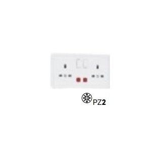 EFAPEL - 50343CPM TOMADA DUPLA INGLESA C/SINAL LUM PRETA MATE - 5603011629274
