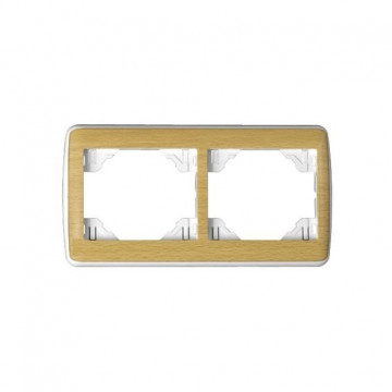 EFAPEL - 70921TBF ESPELHO DUP HORIZONTAL BRANCO/FAIA - 5603011047412