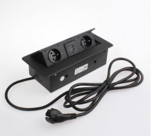Einbausteckdose für Möbel KOMBI BOX mit USB weiß