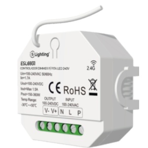 ESL6931 - 100100900042 - Control. Dim to tape led 110-240vac 1.5a 360W push dim/rf