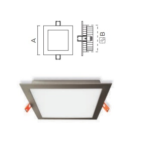 ESL9112WW - 100100200070 - DOWNLIGHT LED QUADRADO 12W 3000K AÇO