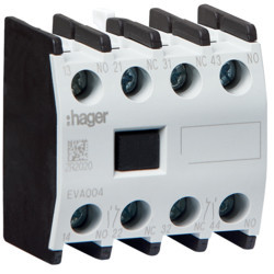 EVA004 - Contact Aux. Front connection 2na+2NF Hager EAN: 3250612232024