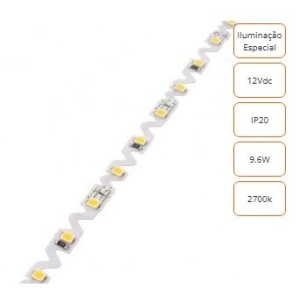Fita LED 2835-60 9,6W/mt 3000K 800Lm 12Vdc IP20