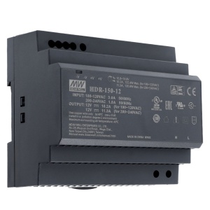 Fonte de alimentação - Saída 12 V / 10 A / 150 W - 2 saídas - 178 (Lg) x 97 (Al) x 38 (Pf) mm - Montagem em carril DIN - Proteção sobrecarga/curto-circuito