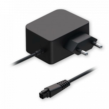 Fonte de alimentação Teltonika - Potência de saída estável de 18W a 12 VDC - Conector de saída padrão de 4 pinos - Entrada flexível AC 100-240V para a UE - Proteção eletrónica integrada contra curto-circuito - Compatível com vários modelos da marca