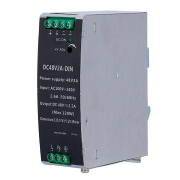 Fuente de alimento intercambiado - Salida DC 48 V 2.5 A / 120 W - 2 salidas - Voltaje Prohibido 100 V ~ 240 V - 123.5 (Al) x 41 (Lg) x 110.3 (Fd) mm - Asamblea em Carril Estruendo