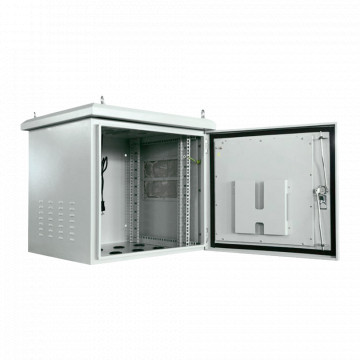 Gabinete rack a muro - Hasta 9U rack de 19" - Hasta 100 Kg de carga - Con rejillas de ventilación e prensa-cables - Grado de protección IP65 - 8 Aporte a alambrado / 2 admiradores