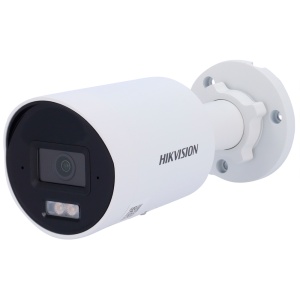 Hikvision – IP-Bullet-Kamera aus der PRO-Reihe – 4 Megapixel Auflösung (2688 x 1520) – 2,8 mm Objektiv | Dual-Array-Mikrofon – Hybridlichtreichweite 40 m | MicroSD - Bewegungserkennung 2.0 | AcuSense | PoE