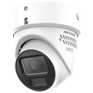 Hikvision câmara IP Turret gama PRO ColorVu3.0 - Resolução 4 MPx (2688x1520) - ColorVu3.0: imagem a cores HIKAI-ISP F1.2 1/1.8" - Lente 2.8~12 mm | Sirene e flash dissuasor - AcuSense 3.0 | Luz híbrida 40 m | Microfone - Alarmes | Áudio | IP67 | IK10 | NE