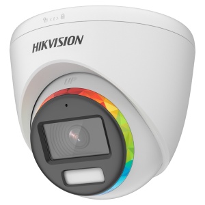 Hikvision Câmara Turret 4n1 Gama PRO - Resolução 1080p (1920x1080) - Lente 3.6 mm - Smart IR com alcance de 40 m | ColorVu - Microfone incorporado | Áudio sobre coaxial - À prova de água IP67 | Alarme luminoso