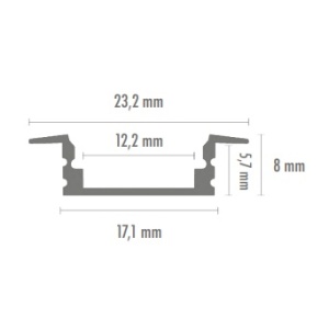 IN001-Ral - Perfil Aluminio Endosar 2mt Ral