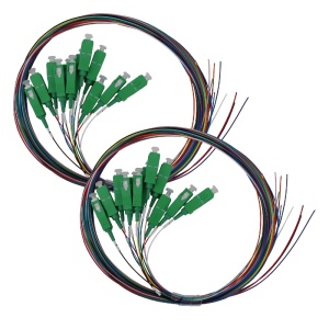 Kit: Cabos Pigtail (900µm) F.O.Monomodo Pré-conectorizado para Interior LSFH "SC/APC" 1m (24 unidades, várias cores)