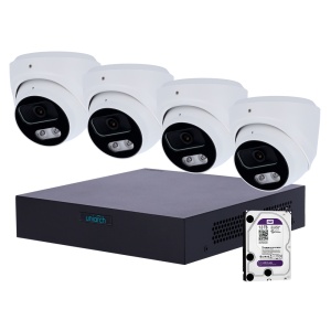 Kit de vigilance vidéo Uniarch - NVR 8 canaux IP | 1 TB HDD - 4 Tourrelle IP67 - Plug & amp; Jouez | UMD | Poe - Détection des personnes et des véhicules - Interfaz Web, CMS, Smartphone et NVR