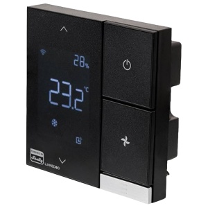 LinkedGo Smart HVAC Termostat - Control integral de sistemas fan coil y suelo - Interfaz cableada RS485 y Modbus nativo - WiFi 2.4GHz / Bluetooth / Repetidor WiFi - Soporta AC 110-240V / Sensor H&amp;T - Compatible con Apple Homekit / Alexa y Google