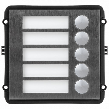 Módulo de extensão - Compatível com XS-V2000E-MIP - 5 botões mecânicos - 5 Etiquetas personalizadas com LED - Aço inoxidável antivandalismo - Montagem modular