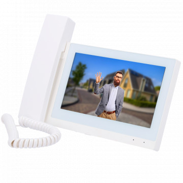 Monitor para Videoporteiro - Visor TFT de 7" - Áudio bidireccional e chamadas entre dispositivos - TCP/IP, RS485 e WiFi - Slot MicroSD | 6 Entradas de alarme - Montagem na superfície