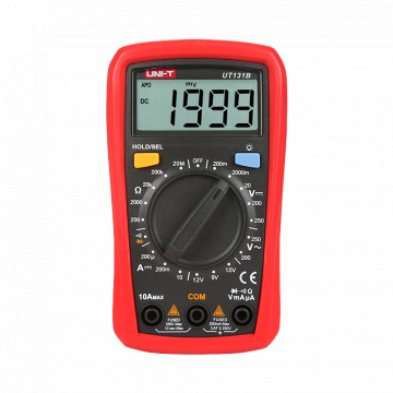 Multímetro digital de mano Lcd - Medición de Voltaje em DC e AC hasta 250V - Medición de intensidad em DC hasta 10A - Prueba de batería - Medición de Resistencia - Zumbador a prueba de continuidad
