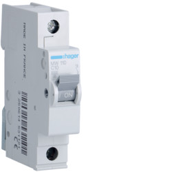 MW110 - Breaker 1p 10a C 3K 1m Hager Ean: 3250614531101