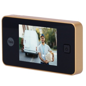Oeil magique numérique - Chambre 0,3 MPX | Angle de vision 105º - Écran TFT LCD 3,2 "- Portes avec une épaisseur comprise entre 38 et 110 mm - AAA Batterie Alimentation - Couleur dorée