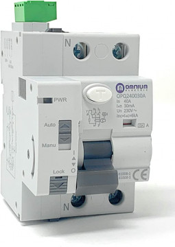 Omnium Protec Differential Switch, Self -Rearmavel 6KA, 2P - 40a, 30 mA, Super Immunized Class