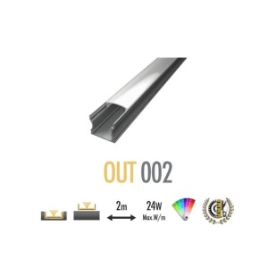 Out002 -A - Prigorate aluminum profile 2mt anod. Gray