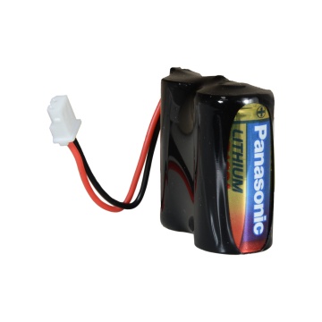 Pack 2x pilhas CR123A / CR17345 / 5018LC - Panasonic - Lítio Li-MnO2 não recarregável - Tensão 6.0V / Retrátil Molex 5284 - Capacidade nominal 1400mAh - Compatível com Visonic Next Cam PG2 e K9 PG2