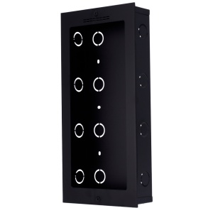 Panel frontal y caja de registro incorporada - Específico para Akuvox AK-E18C. - Panel: 325 (An) x 156 (L) x 22 (P) mm - Caja: 315 (An) x 143 (L) x 50 (P) mm - Fabricado en aluminio y acero galvanizado