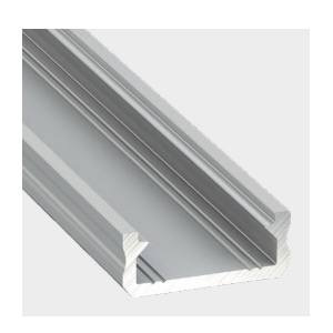 Perfil LED Linha Basic Sali. 16x6.3x3000mm N/Anod. TIPO D