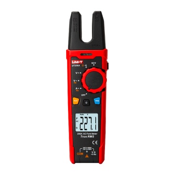 Pinça amperimétrica do tipo garfo - Visor LCD até 6000 conta - Medição de corrente em AC até 200A - Medição de tensão em DC e AC até 1000V - Alta precisão em AC com função True RMS - Medição de resistência e frequência | Função NCV