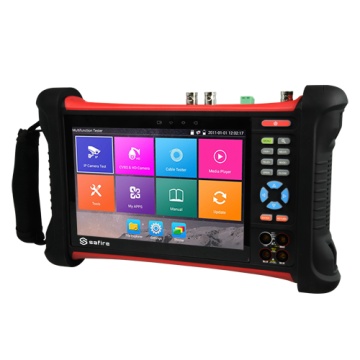 Prueba CCTV Multifuncional - Apoyo cámaras HDTVI, HDCVI, Aficionado, CVBS e IP (4K) - Pantalla Lcd a bandera 7" - Prueba de video, audio, cables UTI e TDR - Batería interno 5000 Mah - Conexión Wi-Fi / Multímetro digital