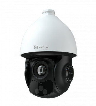 Safire Smart - Câmara IP PTZ gama I1 Inteligência Artificial - Resolução 8 Megapixel (3840x2160) - Zoom óptico 32X | IR 200m - Autotracking, humanos e veículos | Alarmes - Impermeabilidade IP66 | HiPoE (IEEE802.3bt)