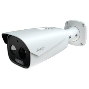 Safire Smart Dual Bullet IP-Wärmebildkamera – Wärmesensor 12 μm 640 x 512 VOx | 9-mm-Objektiv – 1/2,7-Zoll-optischer Sensor 5 Mpx | 4-mm-Objektiv – Wärmeempfindlichkeit ≤ 35 mK – KI basierend auf der Klassifizierung von Mensch und Fahrzeug – Zeitmessrate –20–150 °C / ±