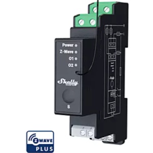 Shelly Qubino Wave PRO 2PM - Módulo de carril DIN con 2 relés y medición de energía para la automatización Z-Wave™ - 110/240VAC 16A
