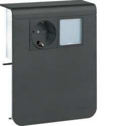 SL201159259011 - Sup. Schuko + LED SL20115, prt. grafite HAGER EAN:4012740896443