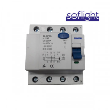 SOFLIGHT - SL-CP05463-30-AC - Interruptor Diferencial 4P 63A 30mA Tipo AC