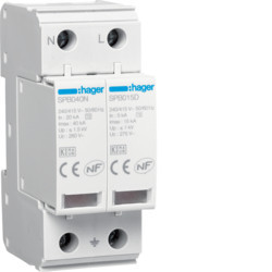 SPB215R - limite. sur. 2P T2 TNS / TT 15ka C. A. Hager Ean: 3250615515469