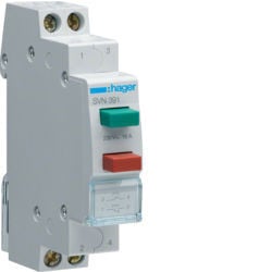 SVN391 - Botón de presión doble impulso 1NA+1NF HAGER Ean:3250615721907