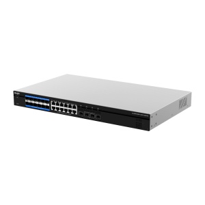 Switch Core L3 e-Lighten 2.0 com OLT integrada - 12 portas SC 2.5G e 12 portas RJ45 2.5G - Capacidade total de comutação de 240 Gbps - Static LAG/DHCP Snoop/IGMP Snoop/Port Mirror - VLAN/Porta Isolation/STP/RSTP/ACL/QoS/802.1X - Servidor DHCP/Rotas estáti