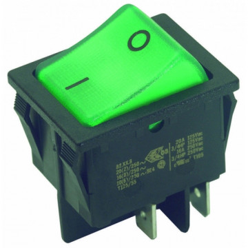 Switch I/O Green 16A 250V