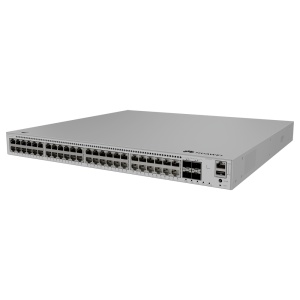 Switch PoE+ MultiGigabit gerenciável L3. - 48 portas 2.5GE PoE+ e 4 portas 10GE SFP+. - Alimentação PoE+ com potência nominal de 846 W. - Roteamento L3 dinâmico com OSPFv2 e OSPFv3. - Suporte iStack e redundância em anel ERPS. - Gestão avançada através da