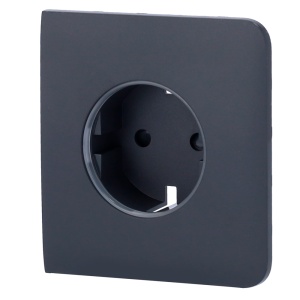 Tampa lateral para ficha de base tipo F - Compatível com AJ-OUTLETCORE-BASIC - Proteção contra poeiras, salpicos, objetos - Sem controlo do consumo - Sem controlo remoto - Cor de grafite