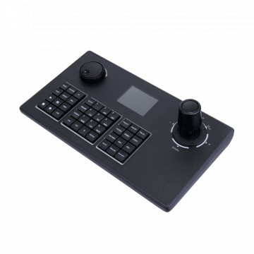 Teclado Cártido Elegante IP - Interfaz par: directo ou red - Pantalla Lcd Tft | Joystick 4 eje - Red poner IP con conector RJ45 - Compatible con cámaras ONVIF - Captura de imágenes no lugar poner USB