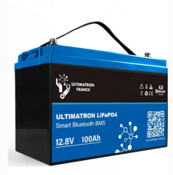 UBL-12-100H-PRO - Bateria de lítio Ultimatron 12,8 V 100 Ah LiFePO4 Smart BMS com Bluetooth