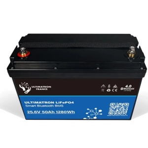 UBL-24-50H - Ultimatron LiFePO4 Lithium Battery 25.6V 50Ah With Bluetooth And Smart BMS Integrated