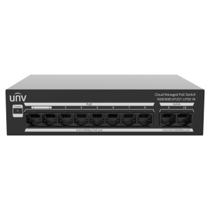 Uniview Switch Cloud Managed PoE L2 - 8 Portas PoE 10/100M + 2 Uplinks Gigabit - Potência de 30W por porta / Máximo 65W - Transmissão de longo alcance até 250m - Gestão na nuvem e reinício PoE através da aplicação - Cumprimento rigoroso da regulamentação