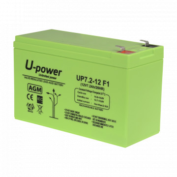 Upower – Wiederaufladbare Batterie – AGM-Blei-Säure-Technologie – Spannung 12 V – Kapazität 7,2 Ah – 101 x 151 x 65 mm / 2180 g – für Backup oder direkte Verwendung